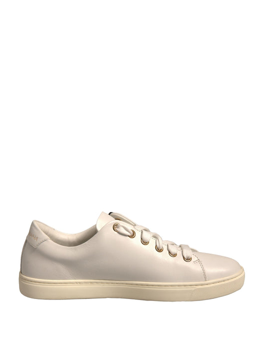 Dolce & Gabbana White Leather Gold Red Heart Sneakers Shoes by Dolce & Gabbana