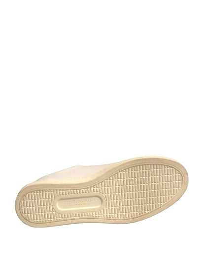 Dolce & Gabbana White Leather Gold Red Heart Sneakers Shoes by Dolce & Gabbana