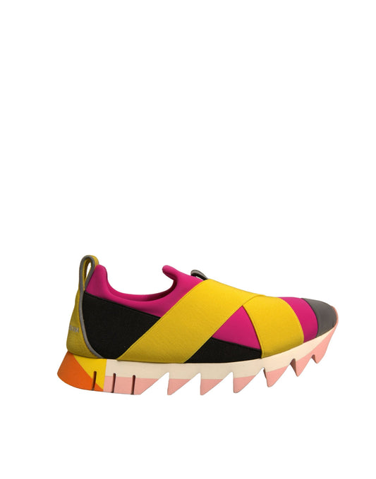 Dolce & Gabbana Multicolor Neoprene Elastic Ibiza Sneakers Shoes by Dolce & Gabbana