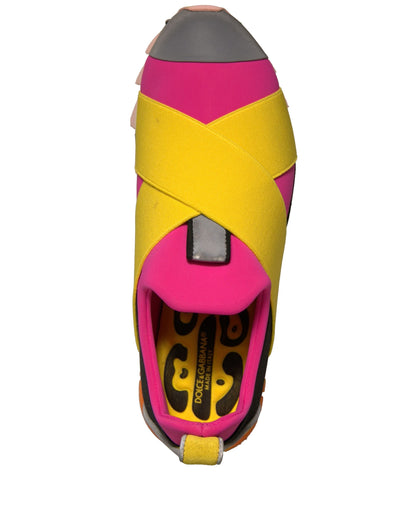 Dolce & Gabbana Multicolor Neoprene Elastic Ibiza Sneakers Shoes by Dolce & Gabbana