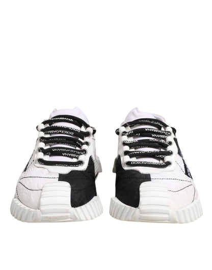 Dolce & Gabbana White Black NS1 Low Top Sneakers Shoes by Dolce & Gabbana