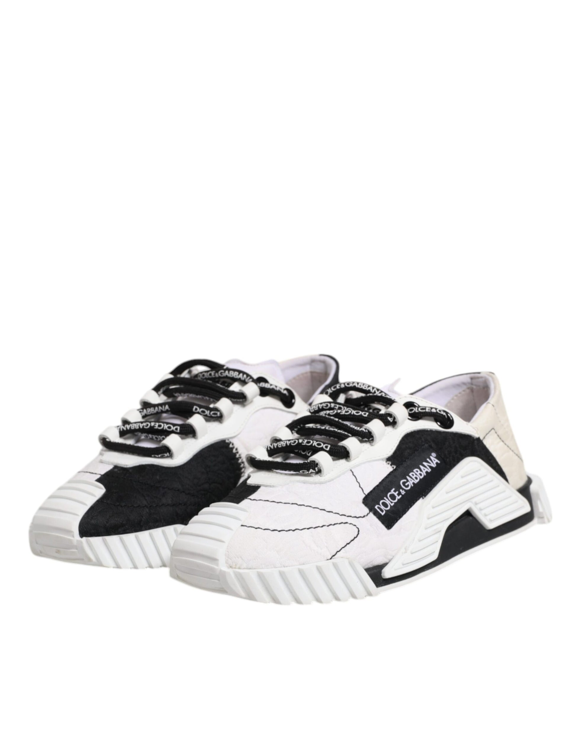 Dolce & Gabbana White Black NS1 Low Top Sneakers Shoes by Dolce & Gabbana