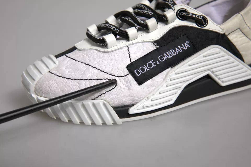 Dolce & Gabbana White Black NS1 Low Top Sneakers Shoes by Dolce & Gabbana