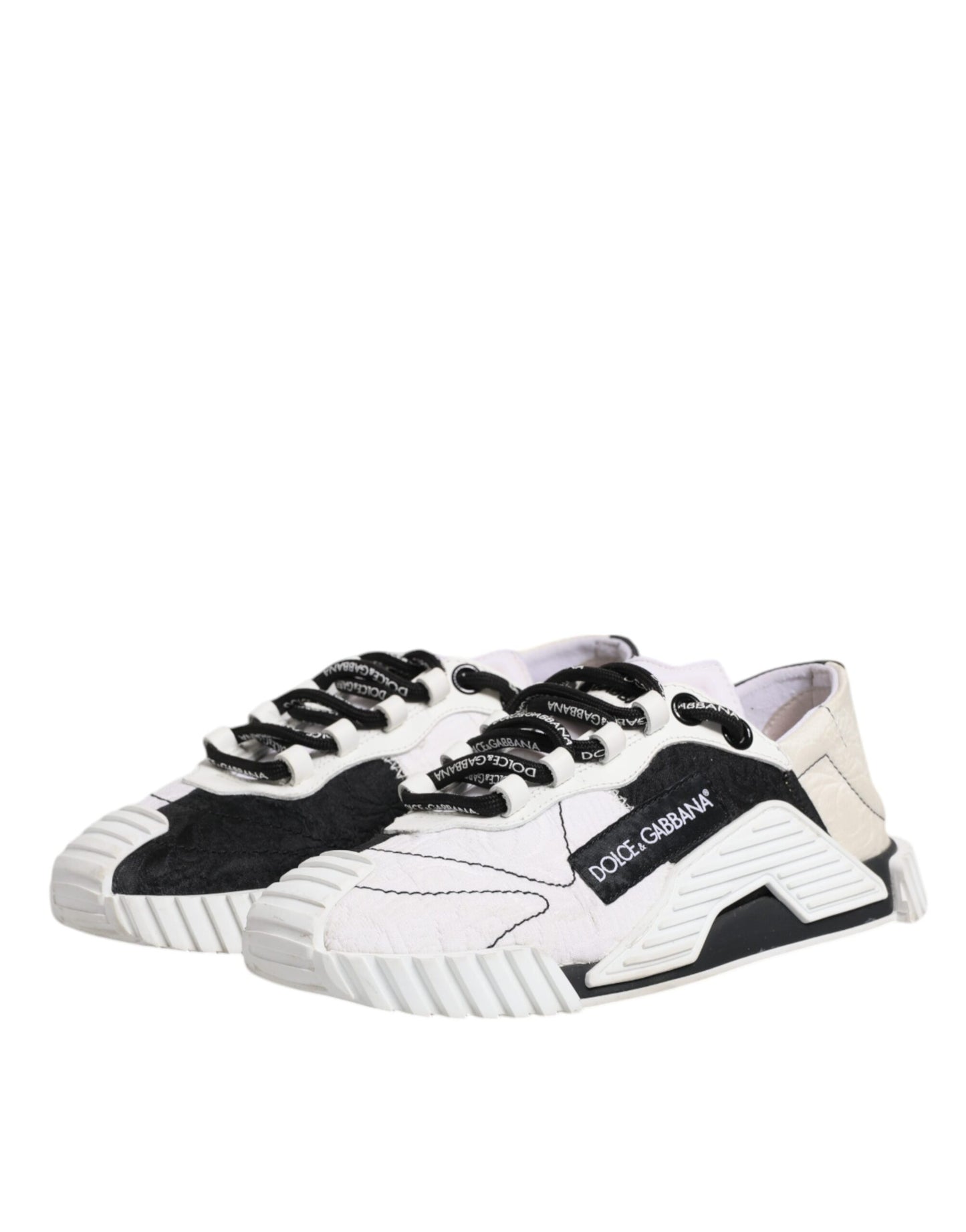 Dolce & Gabbana White Black NS1 Low Top Sneakers Shoes by Dolce & Gabbana