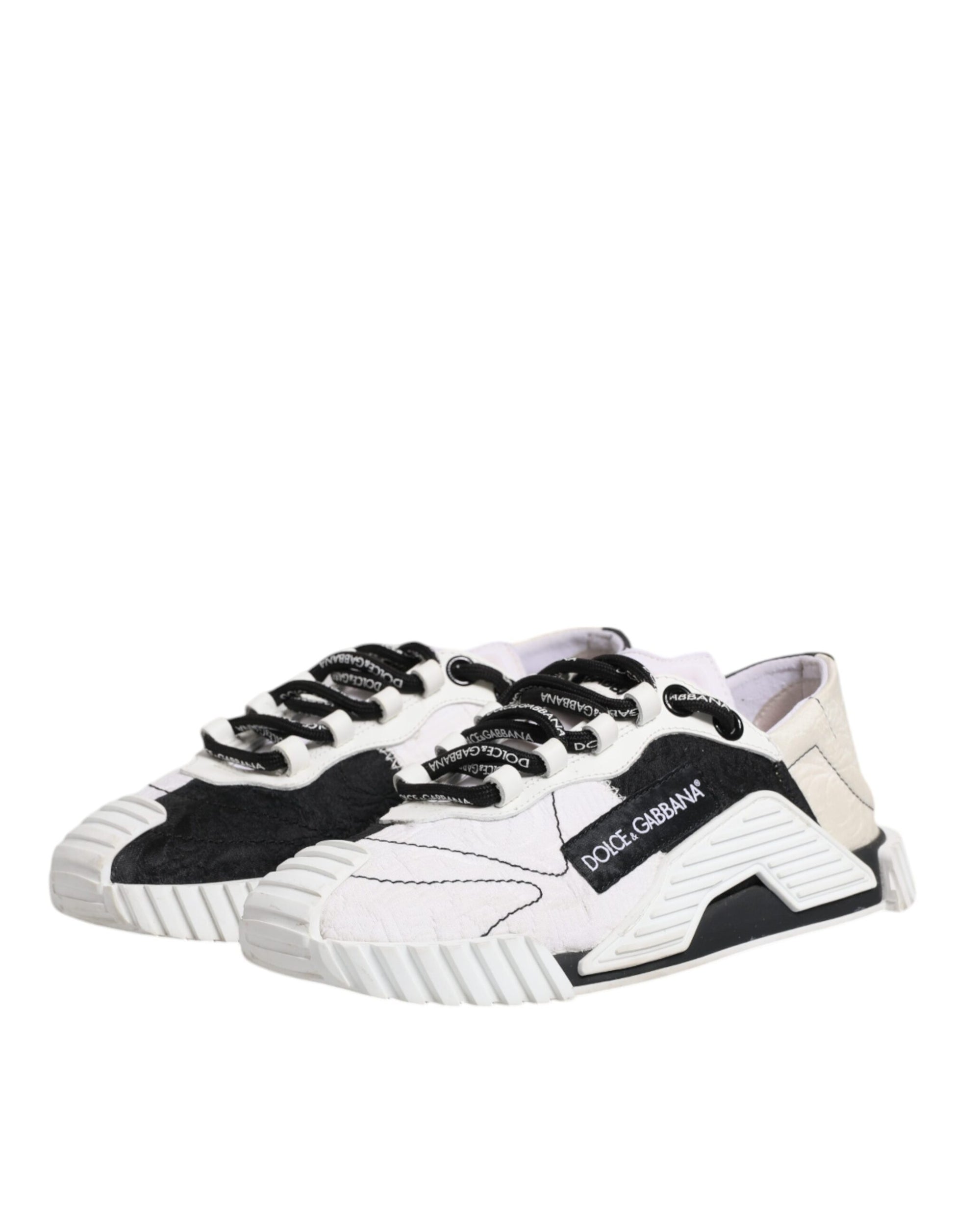 Dolce & Gabbana White Black NS1 Low Top Sneakers Shoes by Dolce & Gabbana