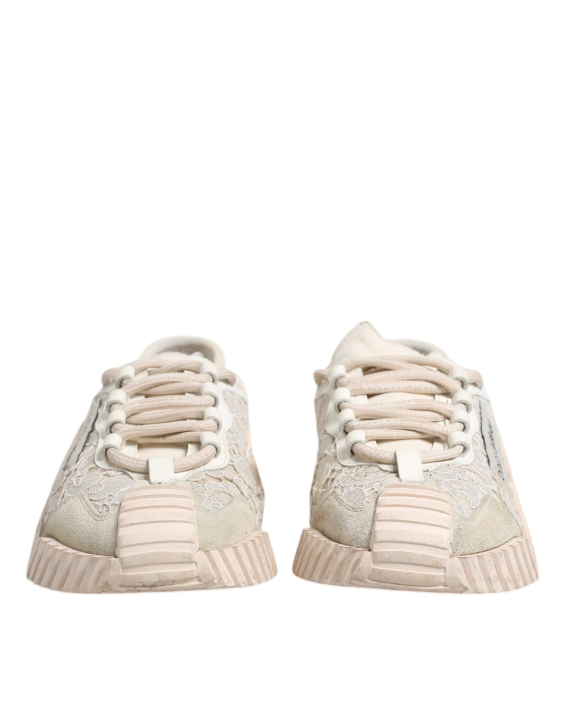 Dolce & Gabbana White Lace NS1 Low Top Sneaker Sports Shoes by Dolce & Gabbana