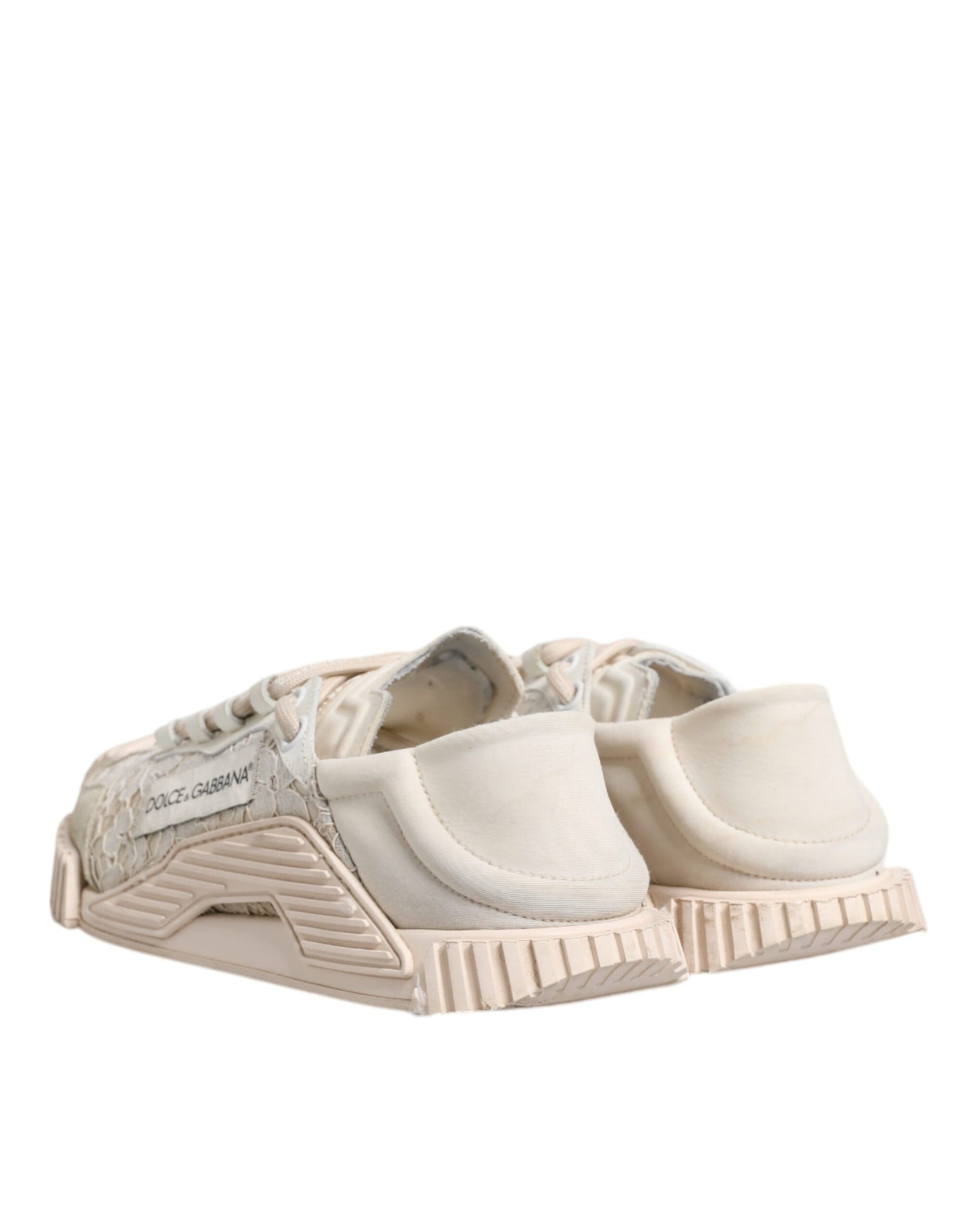 Dolce & Gabbana White Lace NS1 Low Top Sneaker Sports Shoes by Dolce & Gabbana