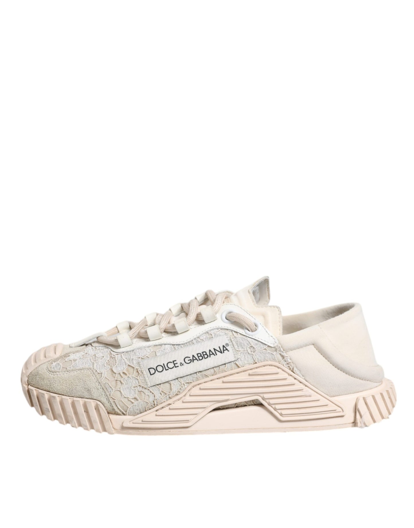 Dolce & Gabbana White Lace NS1 Low Top Sneaker Sports Shoes by Dolce & Gabbana