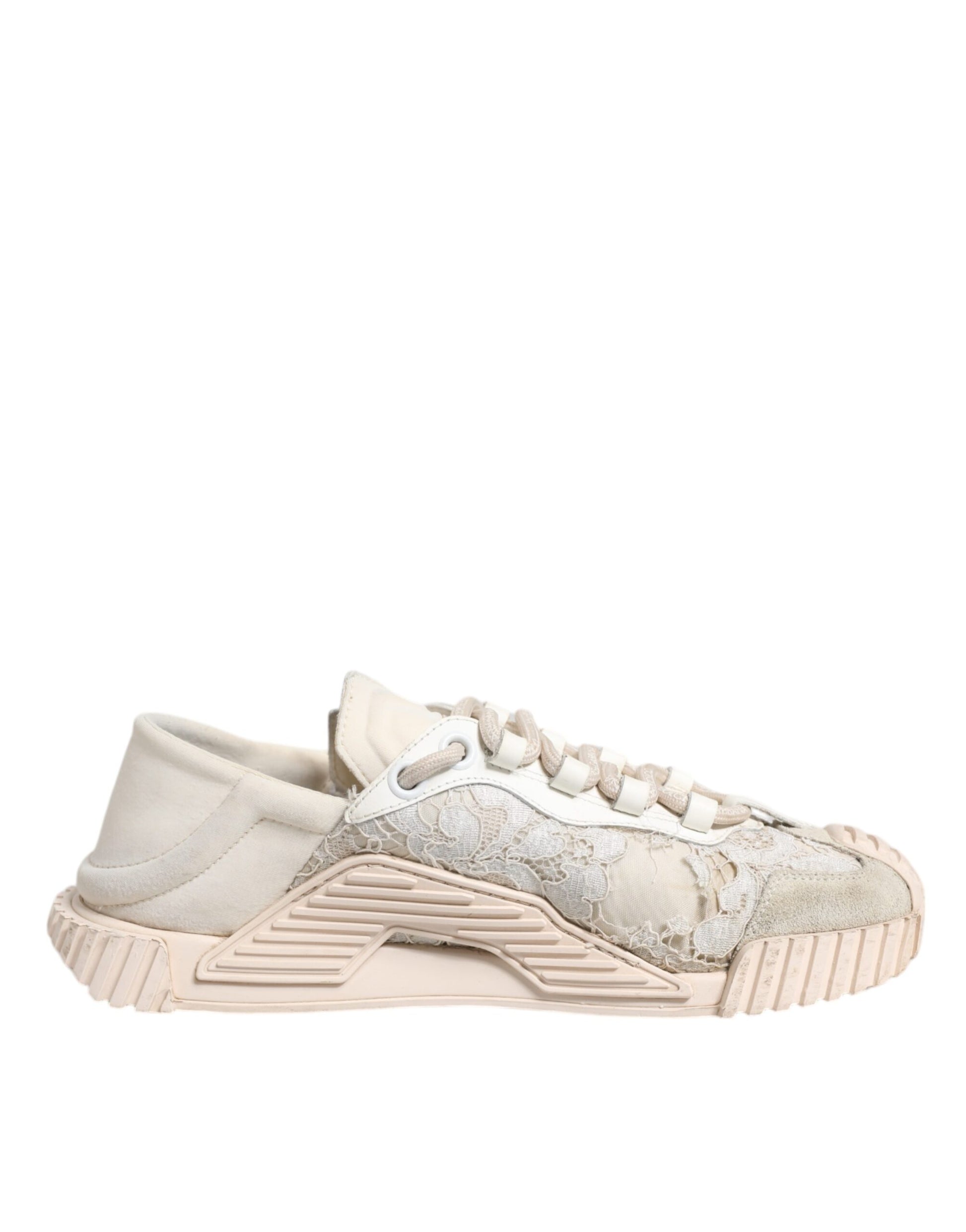 Dolce & Gabbana White Lace NS1 Low Top Sneaker Sports Shoes by Dolce & Gabbana