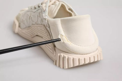 Dolce & Gabbana White Lace NS1 Low Top Sneaker Sports Shoes by Dolce & Gabbana