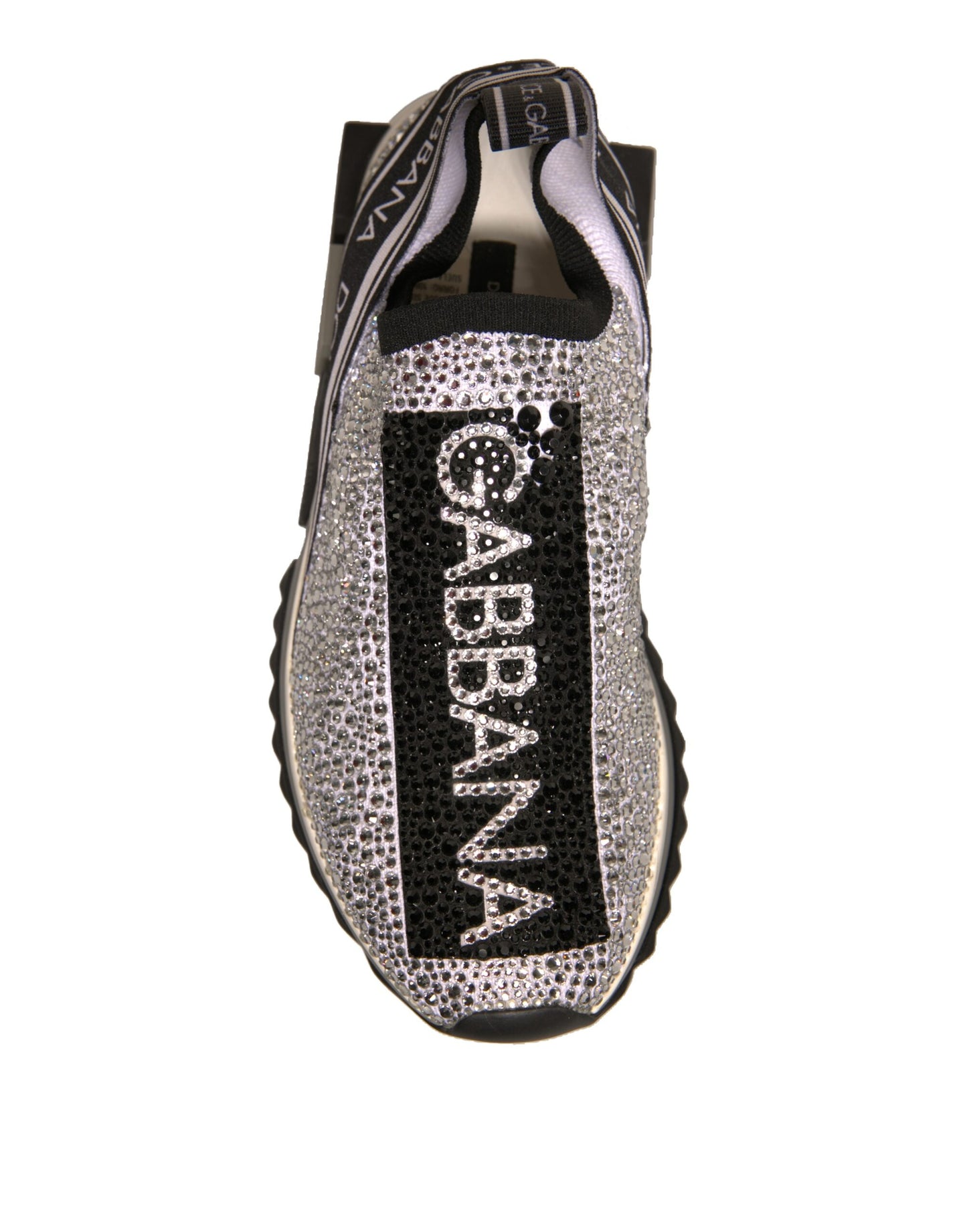 Dolce & Gabbana Silver Rhinestones Sorrento Sneakers Shoes by Dolce & Gabbana
