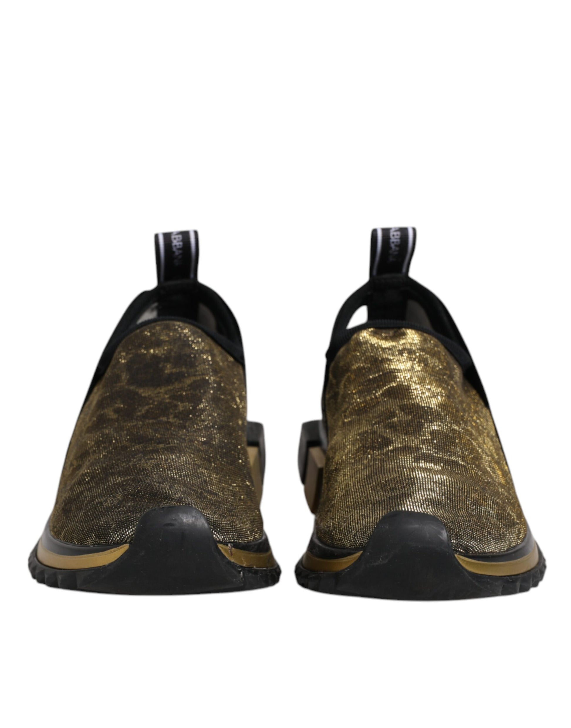 Dolce & Gabbana Gold Glitter Leopard Sorrento Sneakers Shoes by Dolce & Gabbana