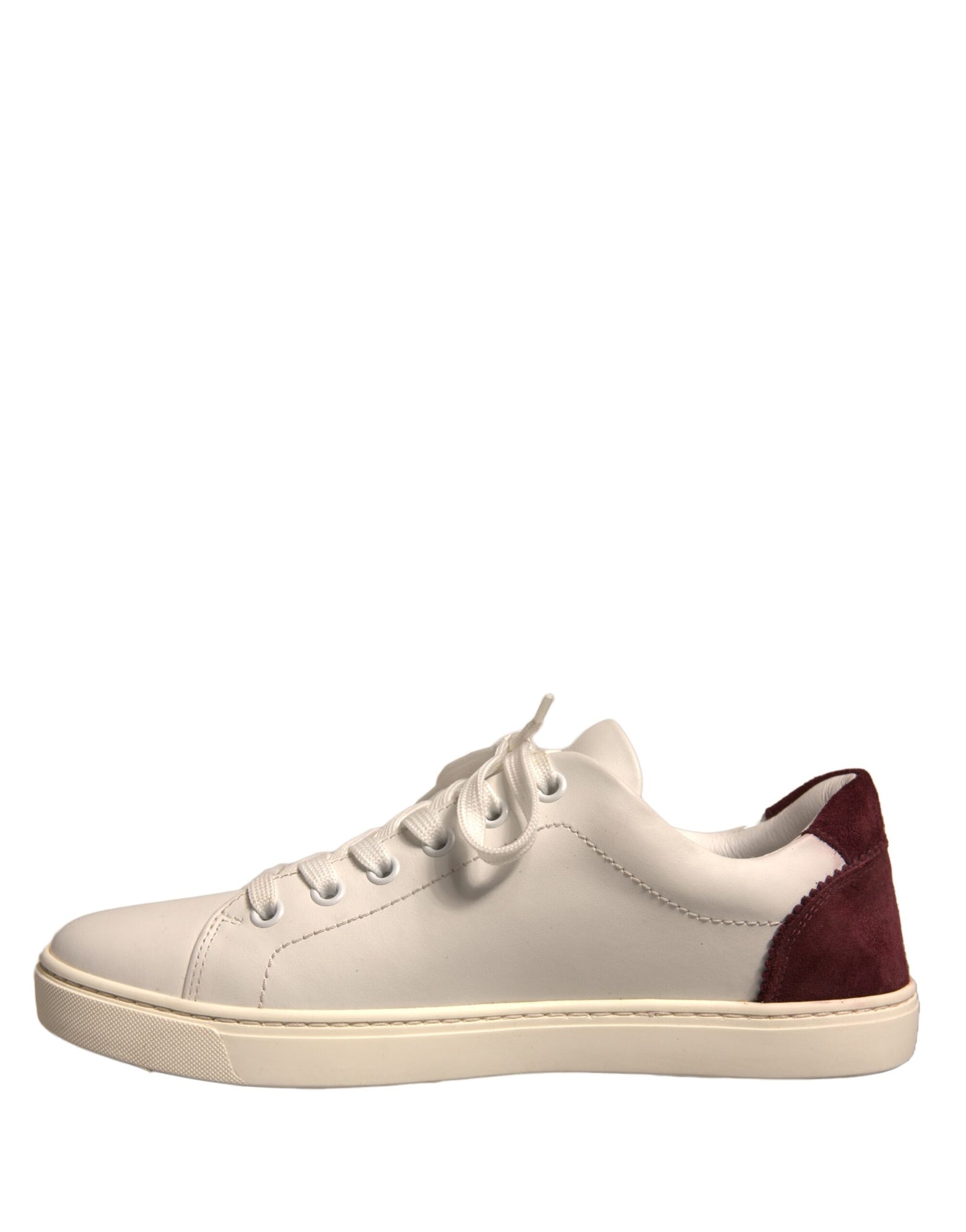 Dolce &amp; Gabbana White Suede Leather Low Top Sneakers Shoes
