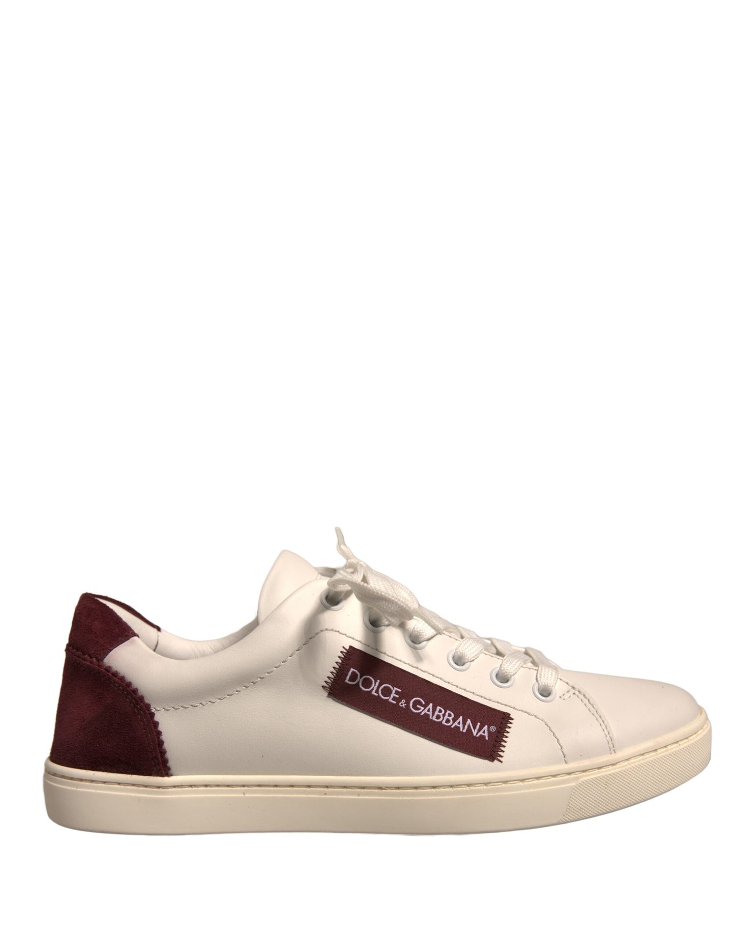 Dolce &amp; Gabbana White Suede Leather Low Top Sneakers Shoes