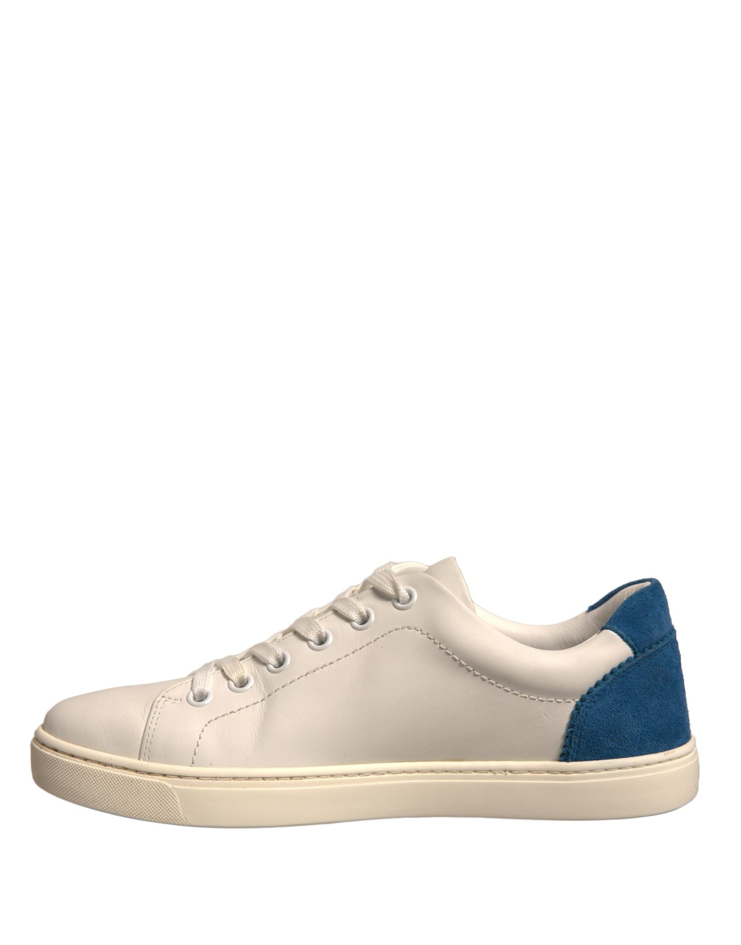 Dolce & Gabbana White Suede Leather Low Top Sneakers Shoes by Dolce & Gabbana