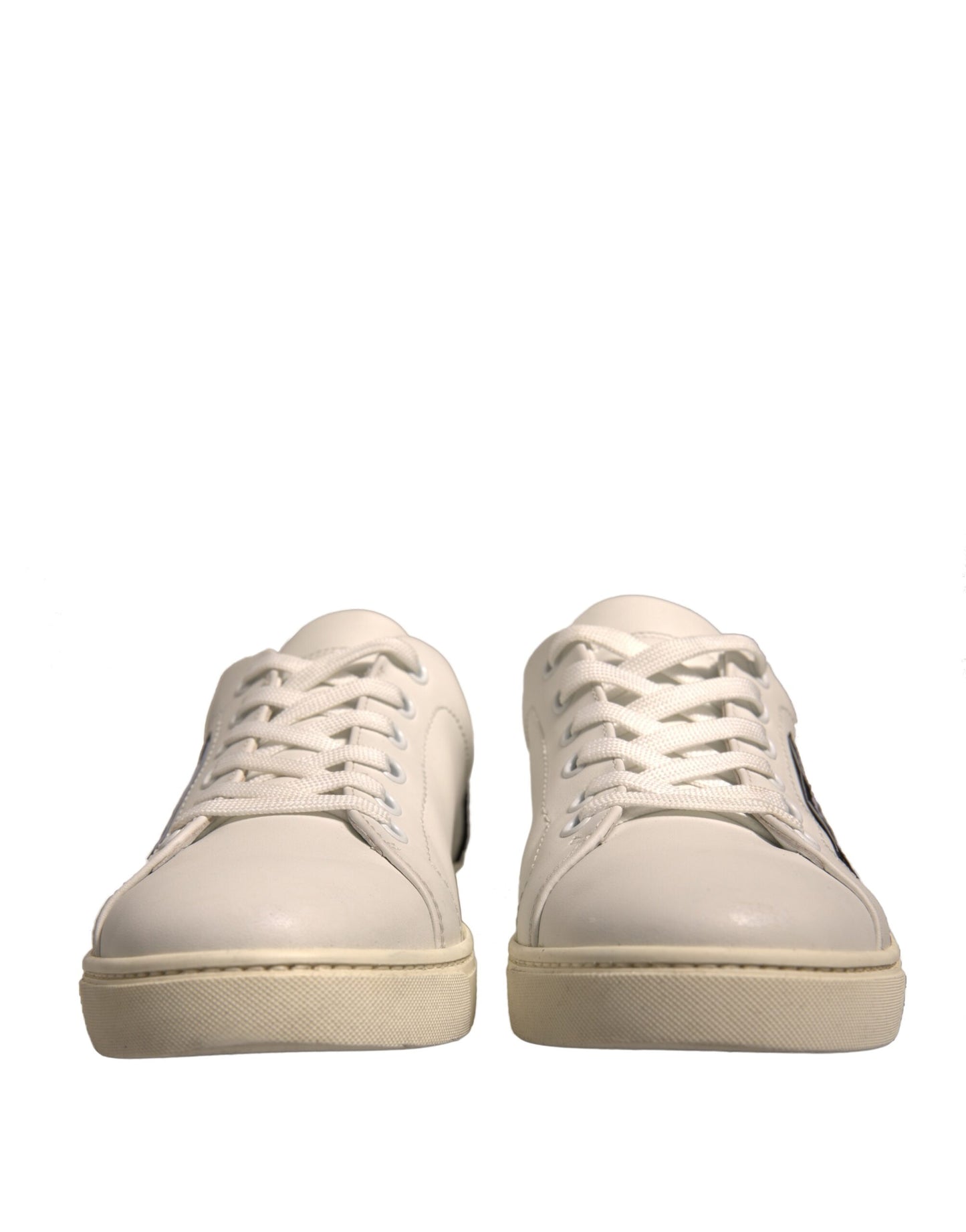 Dolce & Gabbana White Suede Leather Low Top Sneakers Shoes by Dolce & Gabbana
