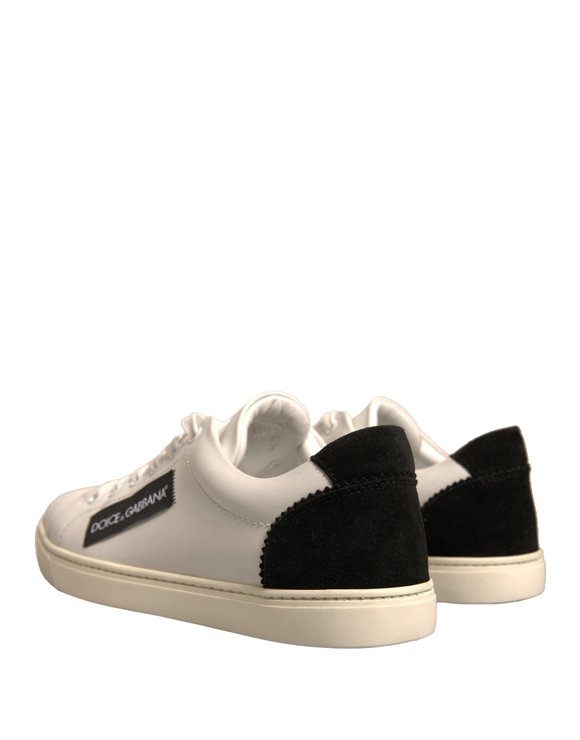 Dolce & Gabbana White Suede Leather Low Top Sneakers Shoes by Dolce & Gabbana