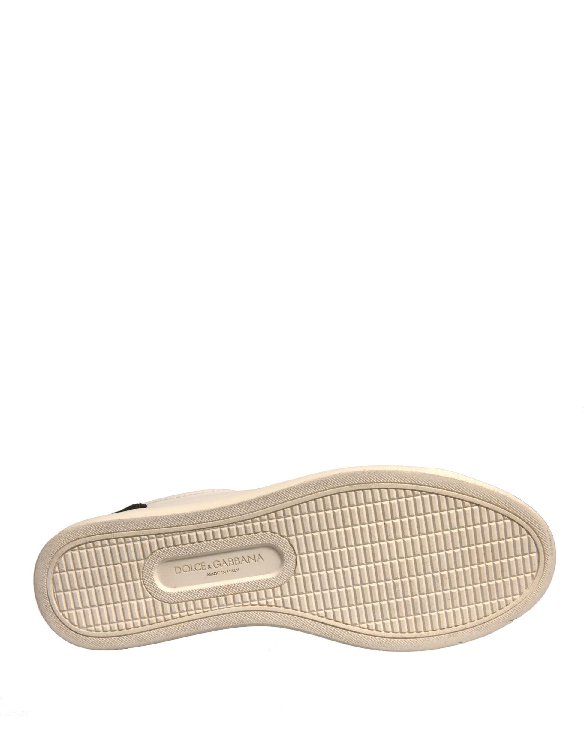 Dolce & Gabbana White Suede Leather Low Top Sneakers Shoes by Dolce & Gabbana