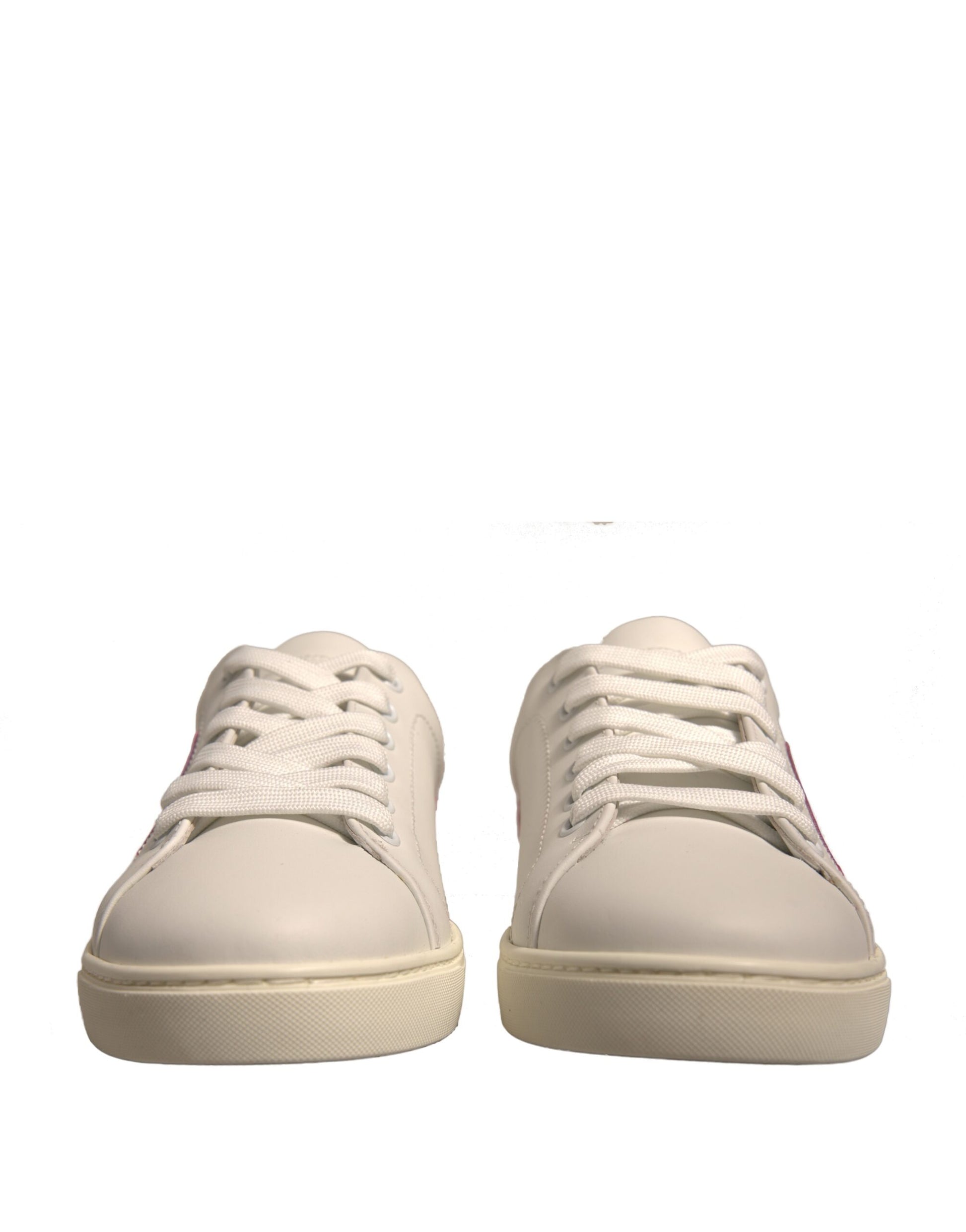 Dolce & Gabbana White Suede Leather Low Top Sneakers Shoes by Dolce & Gabbana