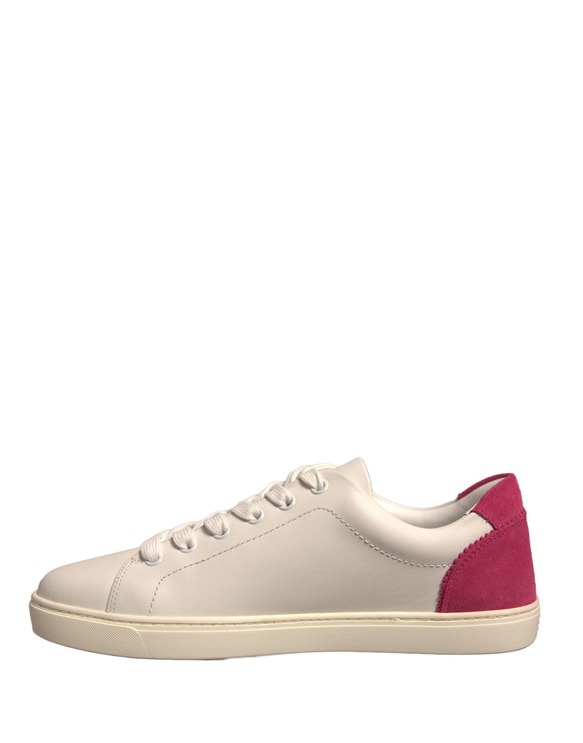 Dolce & Gabbana White Suede Leather Low Top Sneakers Shoes by Dolce & Gabbana