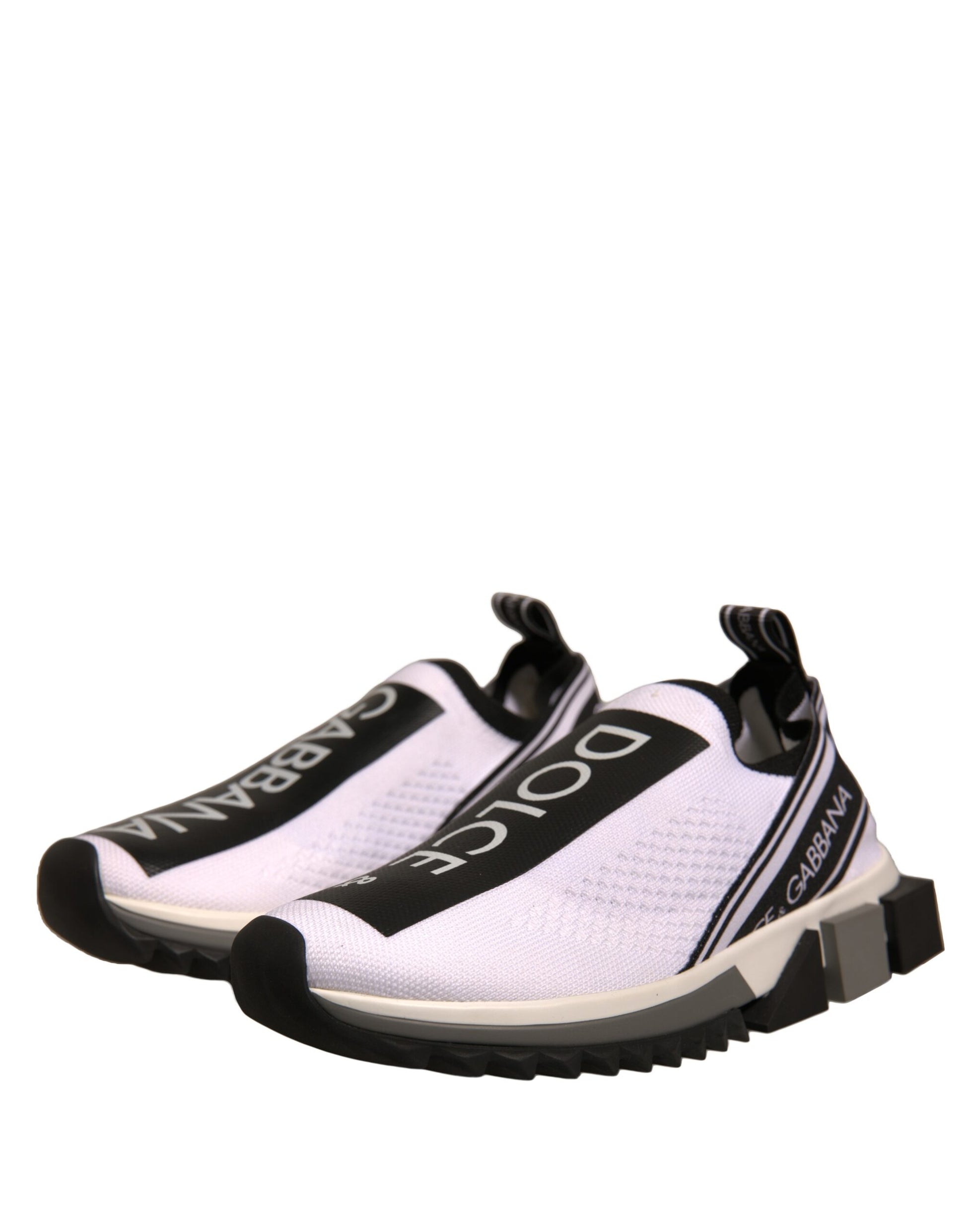 Dolce & Gabbana White Black Slip On Sorrento Sneakers Shoes by Dolce & Gabbana
