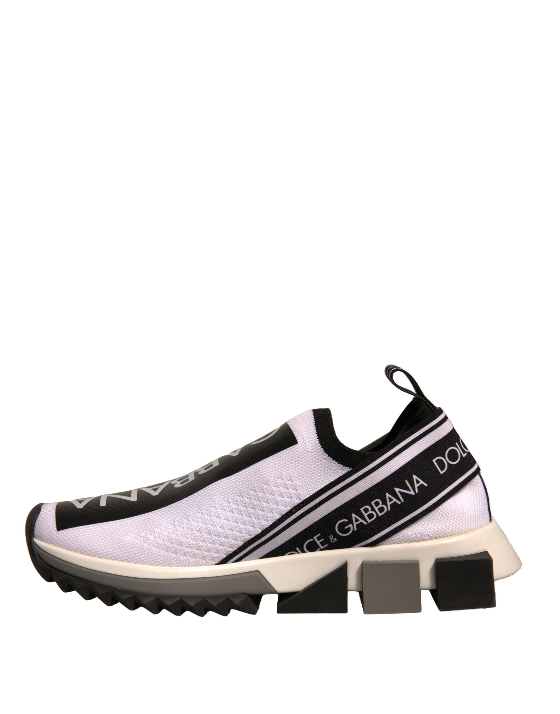 Dolce & Gabbana White Black Slip On Sorrento Sneakers Shoes by Dolce & Gabbana