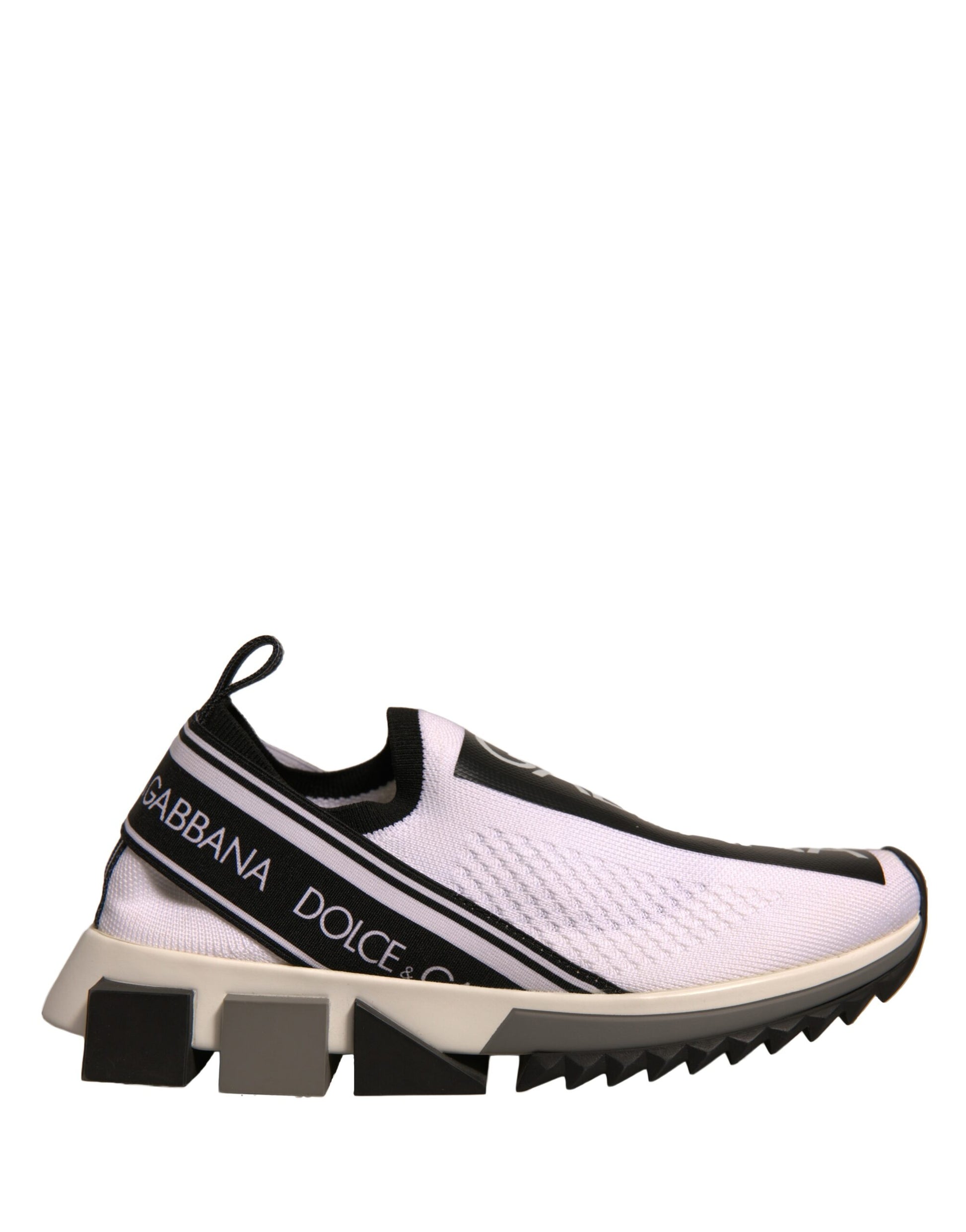 Dolce & Gabbana White Black Slip On Sorrento Sneakers Shoes by Dolce & Gabbana