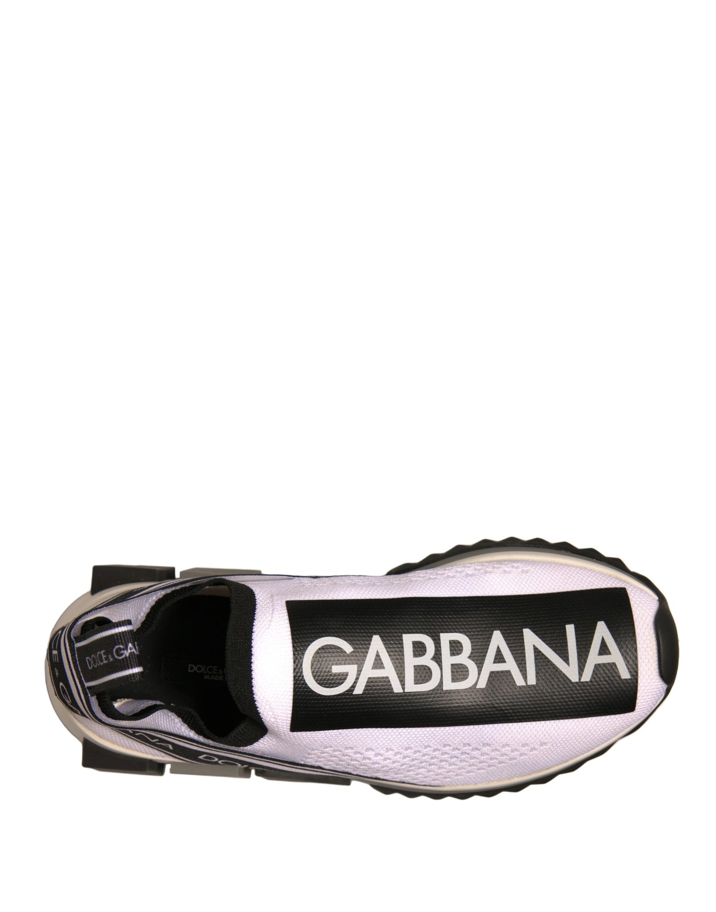 Dolce & Gabbana White Black Slip On Sorrento Sneakers Shoes by Dolce & Gabbana