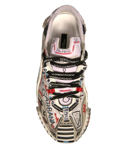 Dolce & Gabbana Multicolor Suede Fabric NS1 Sneakers Shoes by Dolce & Gabbana