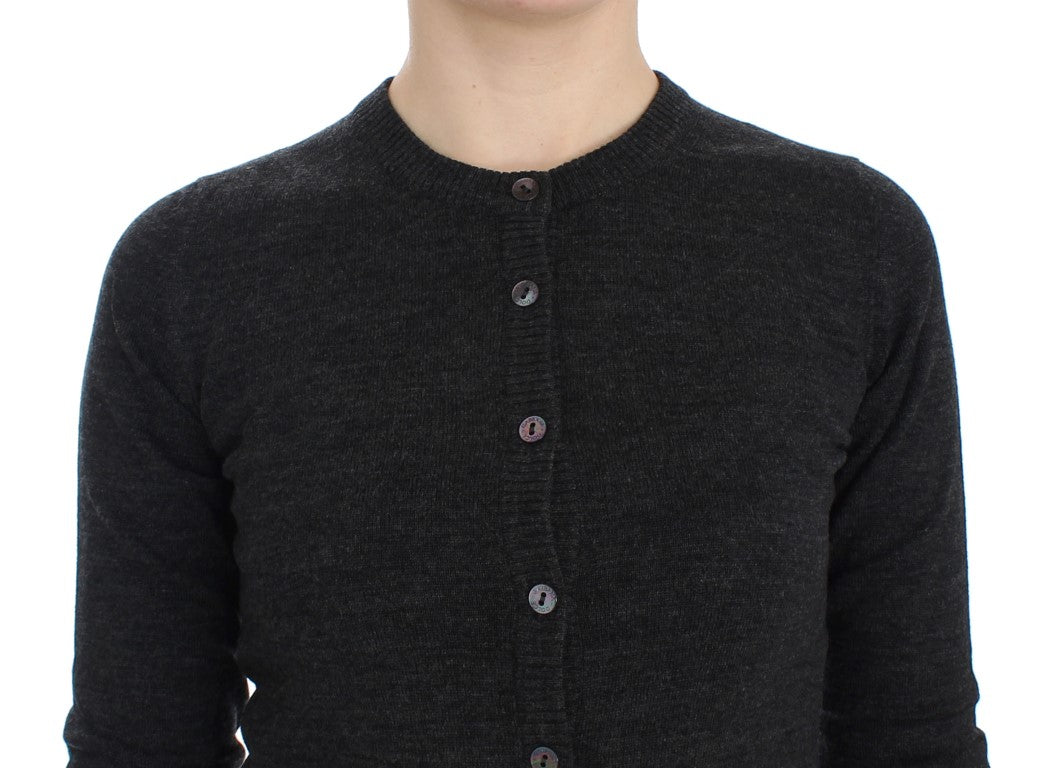 Dolce &amp; Gabbana Pull cardigan élégant en laine grise