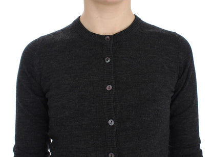 Dolce &amp; Gabbana Pull cardigan élégant en laine grise