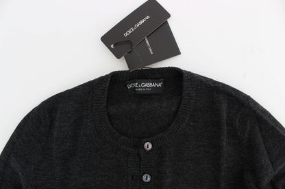 Dolce &amp; Gabbana Pull cardigan élégant en laine grise