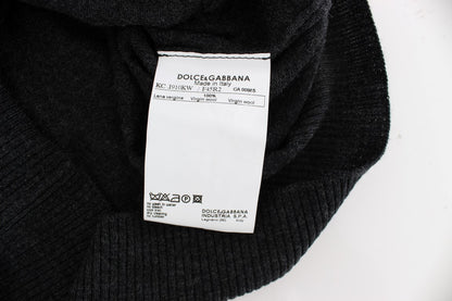 Dolce &amp; Gabbana Pull cardigan élégant en laine grise