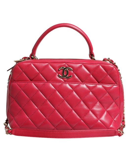 Sac Chanel Pink Seal Matelasse Chain CC en cuir d'agneau