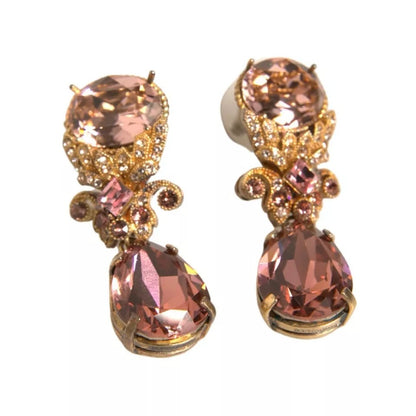 Dolce &amp; Gabbana Gold 925 Sterling Silver Crystal Jewelry Dangling Brooch