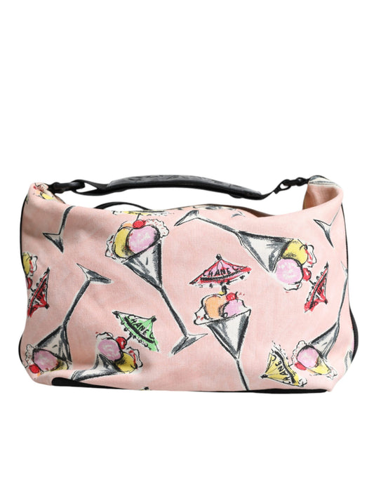 Sac à main en toile imprimée Chanel Pink Cruise Collection Parfait
