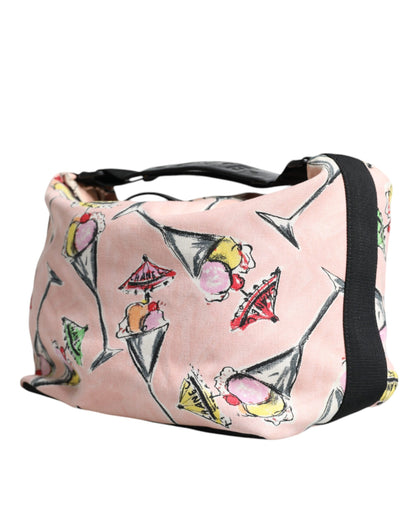 Sac à main en toile imprimée Chanel Pink Cruise Collection Parfait