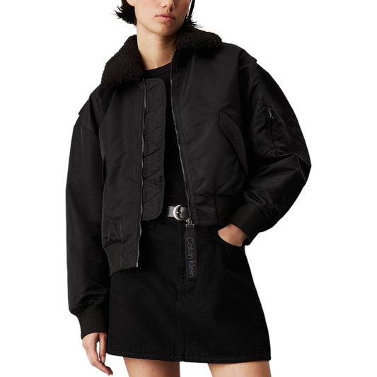Calvin Klein Jeans Black Polyester Jackets &amp; Coat
