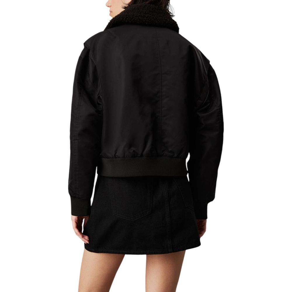 Calvin Klein Jeans Black Polyester Jackets &amp; Coat