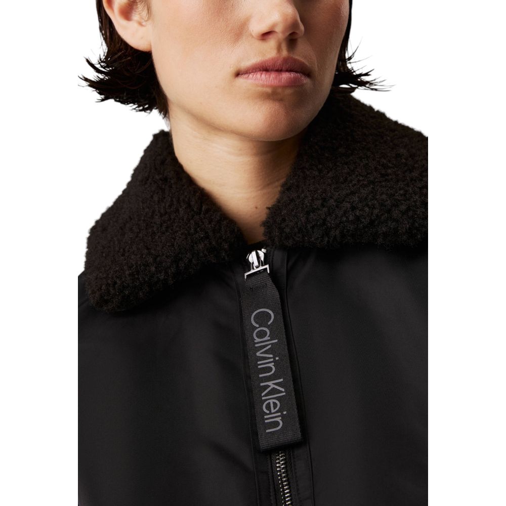 Calvin Klein Jeans Black Polyester Jackets &amp; Coat