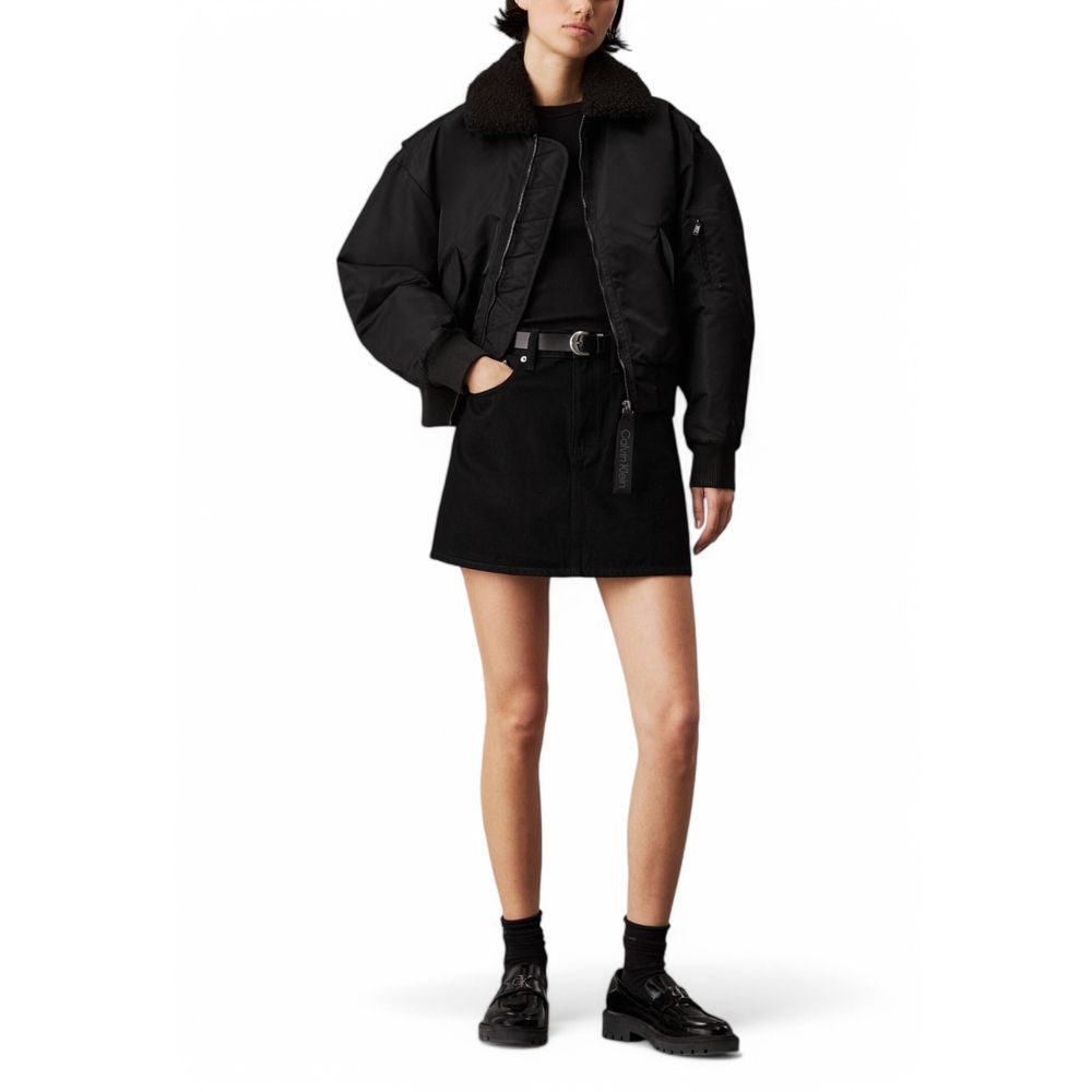 Calvin Klein Jeans Black Polyester Jackets &amp; Coat