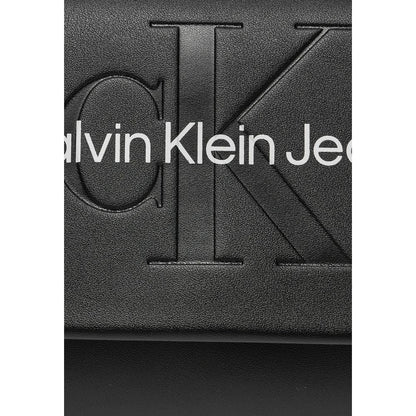 Sac à main en cuir synthétique noir et blanc Calvin Klein Jeans