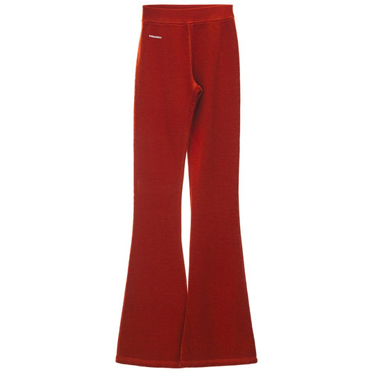 Dsquared² Red Cotton Flared Pant by Dsquared²