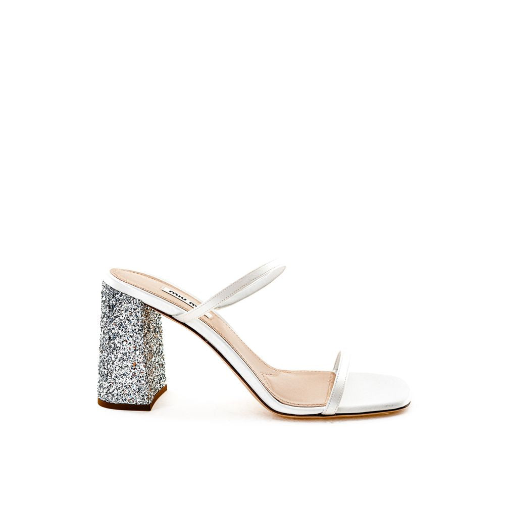 Miu Miu White Silk Sandal by Miu Miu
