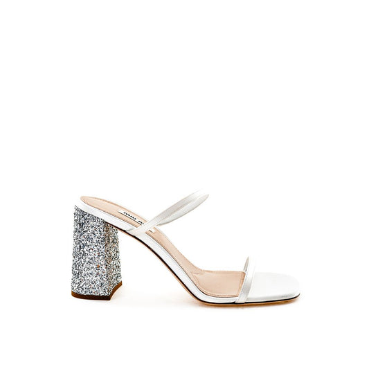 Miu Miu White Silk Sandal by Miu Miu
