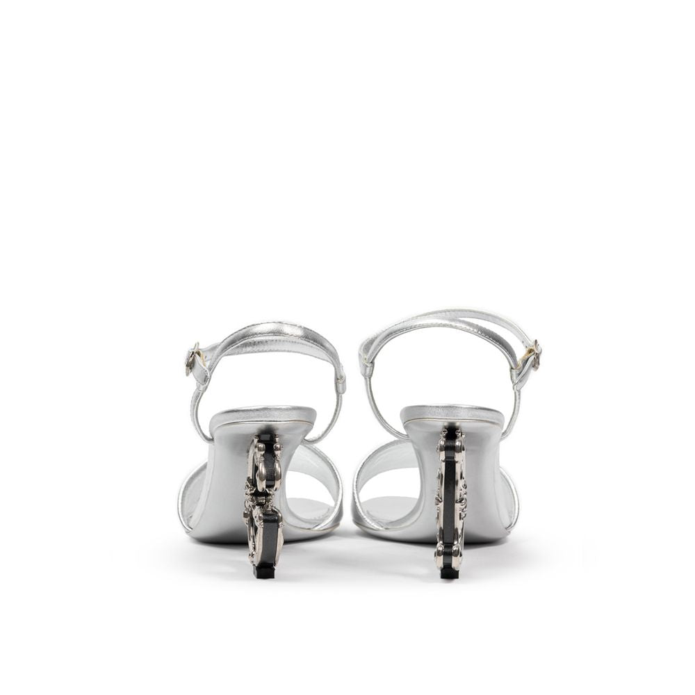 Dolce & Gabbana Gray Leather Sandal by Dolce & Gabbana
