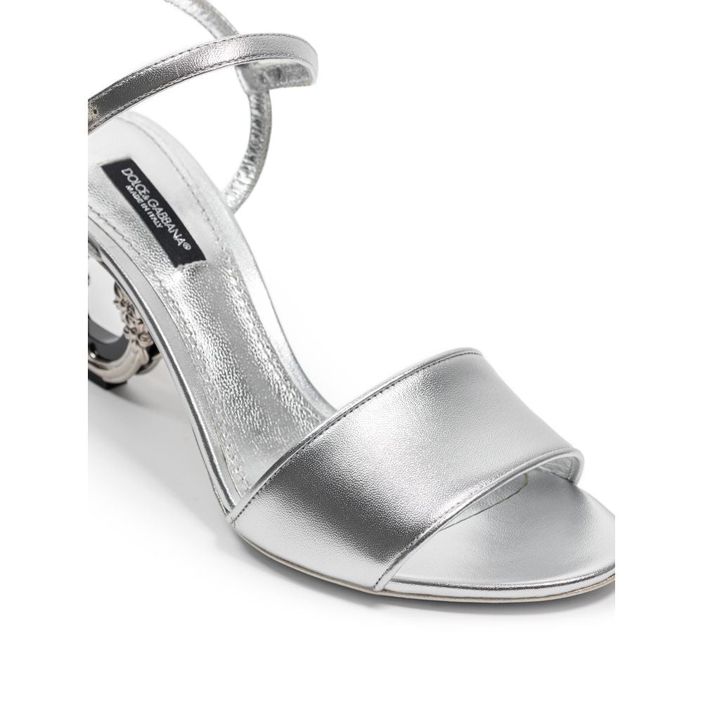 Dolce & Gabbana Gray Leather Sandal by Dolce & Gabbana