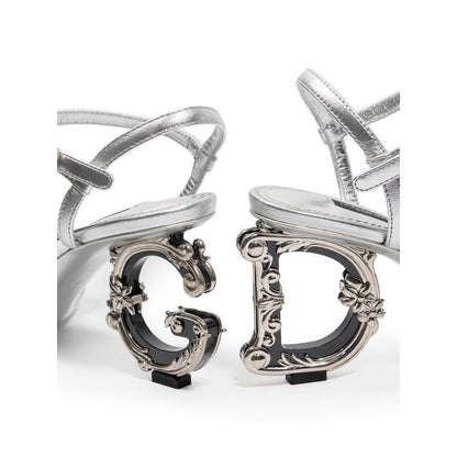 Dolce & Gabbana Gray Leather Sandal by Dolce & Gabbana
