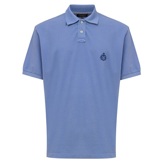 Polo en coton bleu Canali