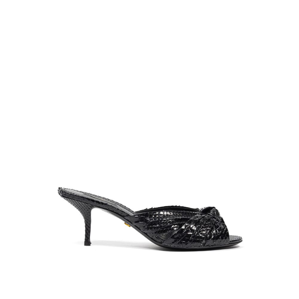 Dolce & Gabbana Black Snake Skin Sandal by Dolce & Gabbana